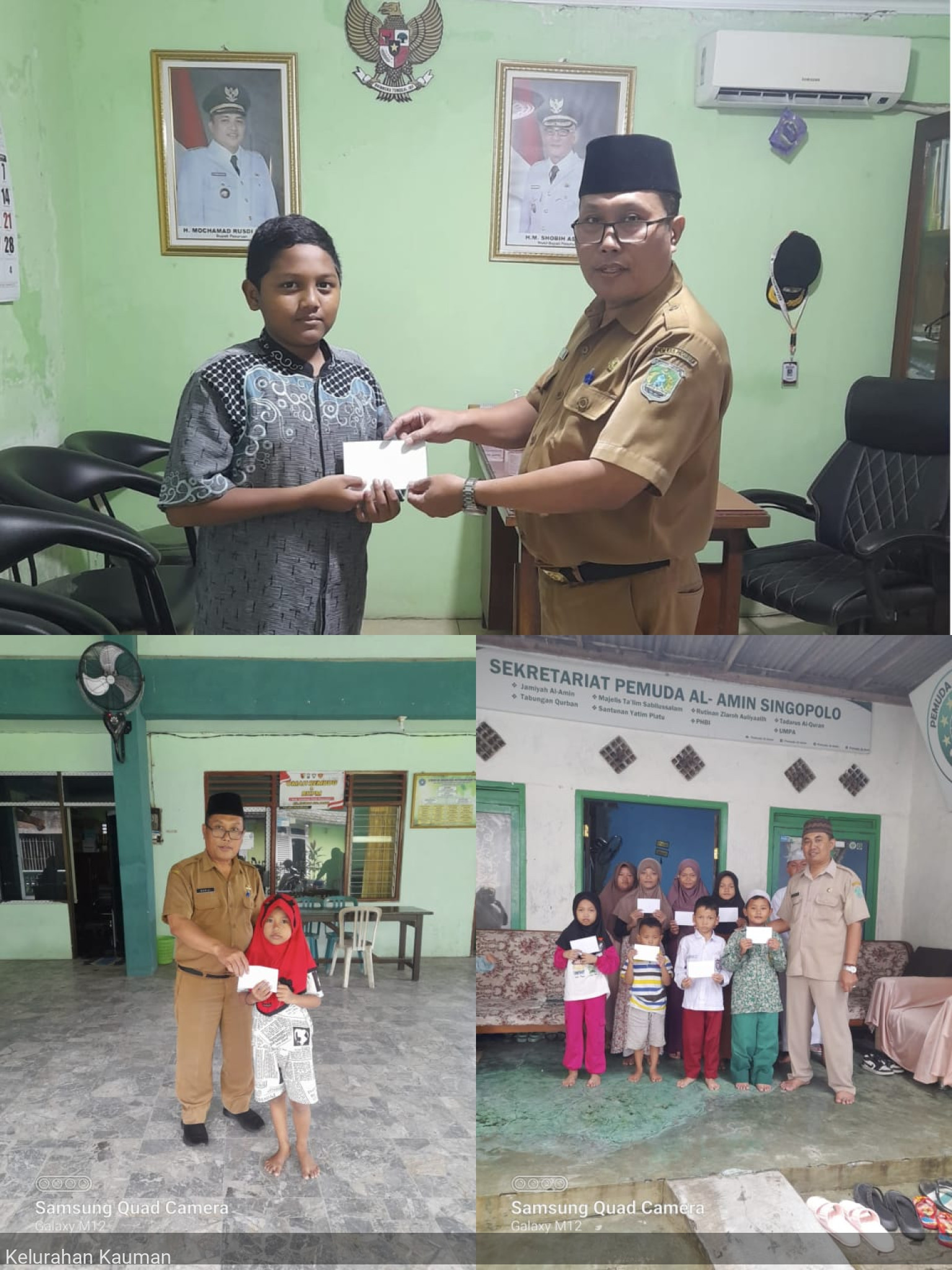 Lurah Kauman memberikan Santunan Anak Yatim